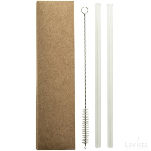 Glassip Glazen Rietjes Set Naturel