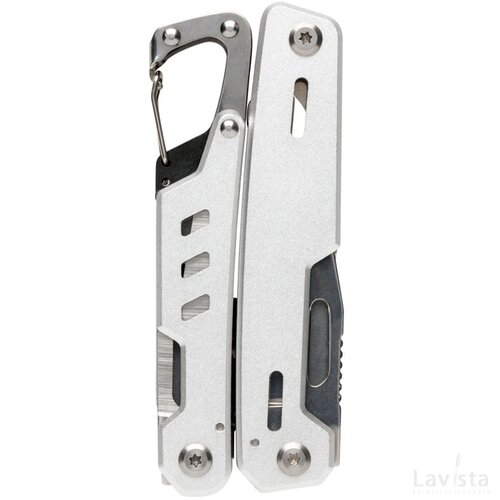 Solid multitool met karabijnhaak zilver