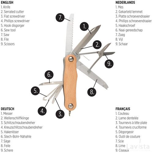 Houten zakmes bruin
