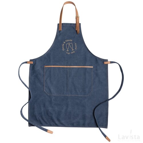 Deluxe canvas keukenschort blauw