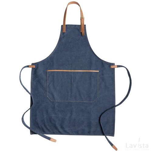 Deluxe canvas keukenschort blauw