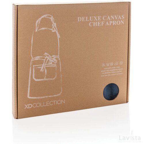 Deluxe canvas keukenschort blauw