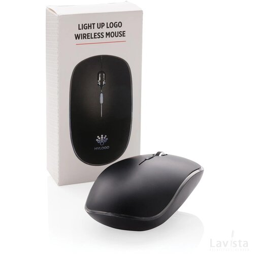 Light up Logo draadloze muis zwart
