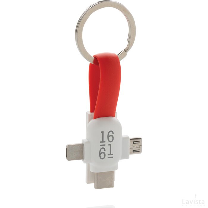 3-in-1 sleutelhanger kabel rood