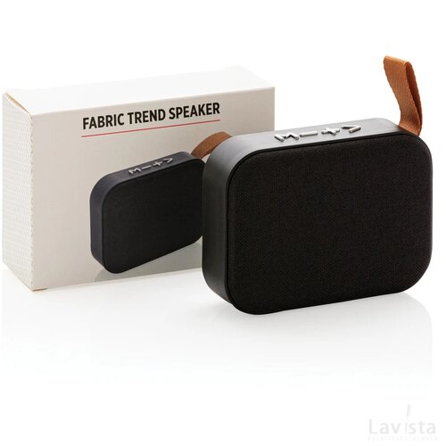 Fabric trend draadloze 3W speaker zwart, zwart