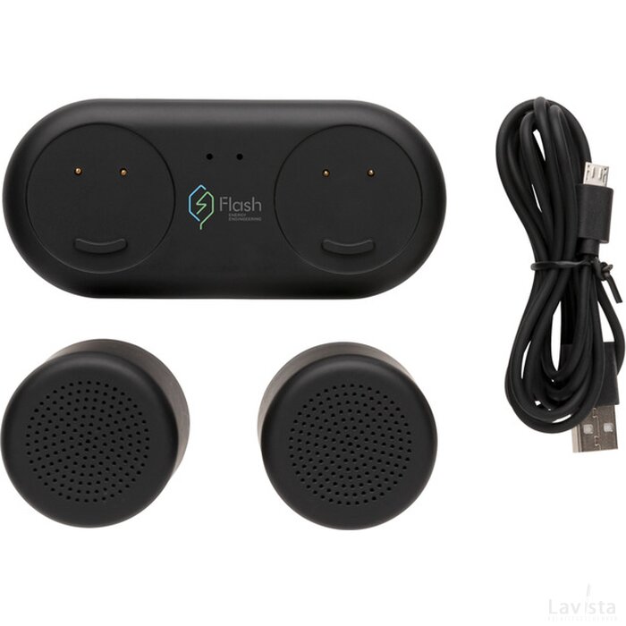 Dubbele 3W speaker met inductielader zwart