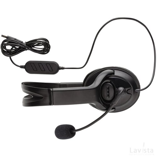 Over ear werk hoofdtelefoon met kabel zwart