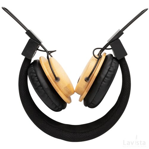 Bamboe draadloze hoofdtelefoon bruin, zwart