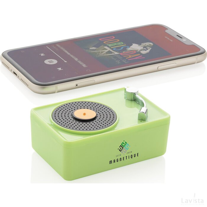 Mini Vintage 3W draadloze speaker groen, zwart