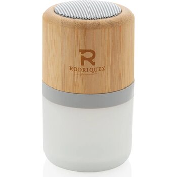 Draadloze bamboe 3W speaker met sfeerlicht wit