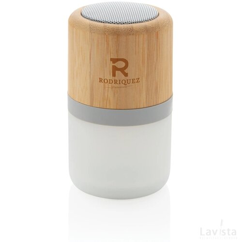 Draadloze bamboe 3W speaker met sfeerlicht wit