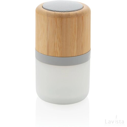 Draadloze bamboe 3W speaker met sfeerlicht wit