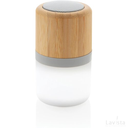 Draadloze bamboe 3W speaker met sfeerlicht wit
