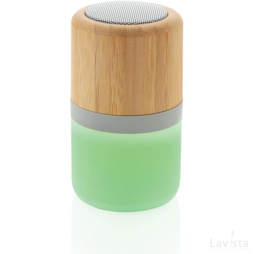 Draadloze bamboe 3W speaker met sfeerlicht wit