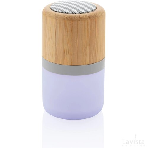 Draadloze bamboe 3W speaker met sfeerlicht wit