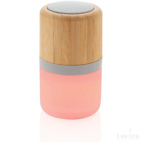 Draadloze bamboe 3W speaker met sfeerlicht wit