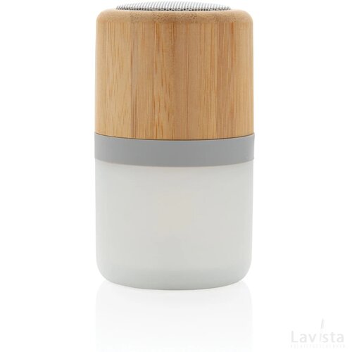 Draadloze bamboe 3W speaker met sfeerlicht wit