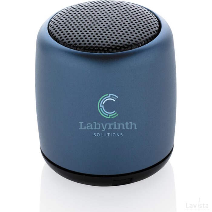 Mini aluminium draadloze speaker blauw