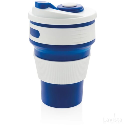 Opvouwbare siliconen beker blauw