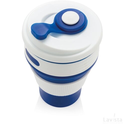 Opvouwbare siliconen beker blauw