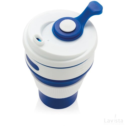 Opvouwbare siliconen beker blauw