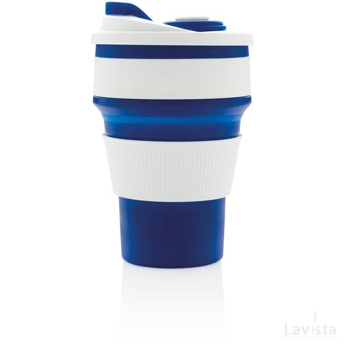 Opvouwbare siliconen beker blauw