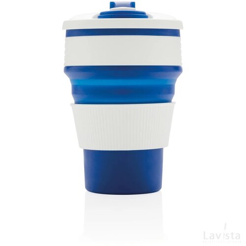 Opvouwbare siliconen beker blauw