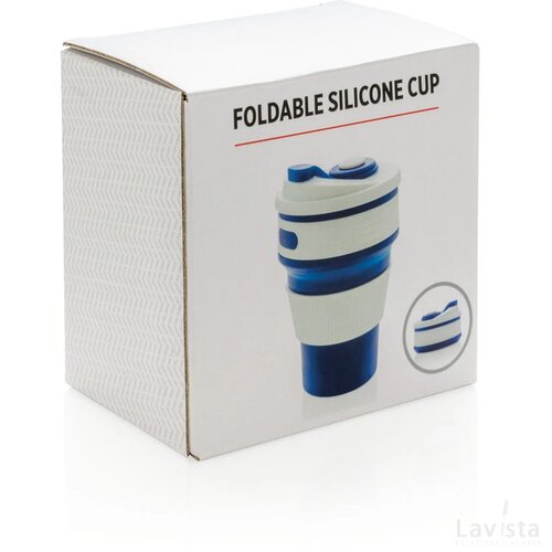 Opvouwbare siliconen beker blauw