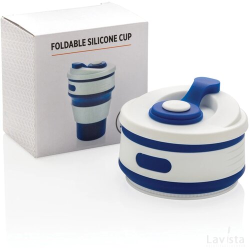 Opvouwbare siliconen beker blauw