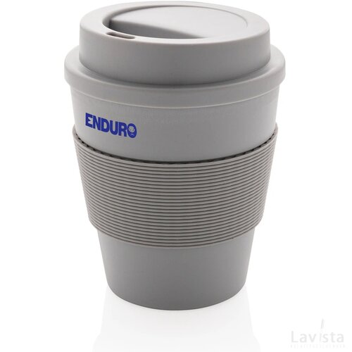 Herbruikbare koffiebeker met schroefdop 350ml grijs