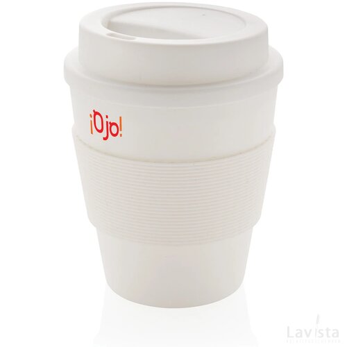 Herbruikbare koffiebeker met schroefdop 350ml wit