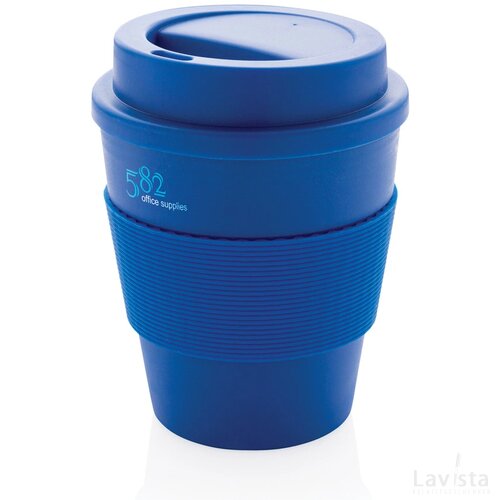Herbruikbare koffiebeker met schroefdop 350ml blauw