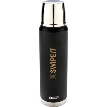 Swiss Peak Elite 1L copper vacuüm fles zwart