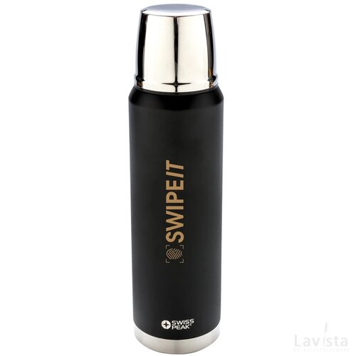 Swiss Peak Elite 1L copper vacuüm fles zwart