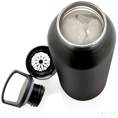 Standard mouth infuser vacuüm isoleerfles zwart