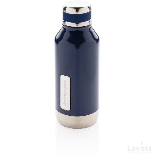 Lekvrije isoleerfles met logo plaatje blauw