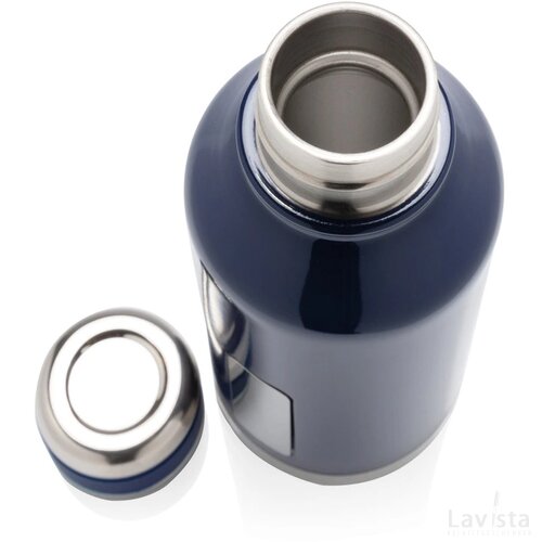 Lekvrije isoleerfles met logo plaatje blauw