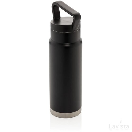 Lekvrije vacuümfles on-the-go met handvat zwart