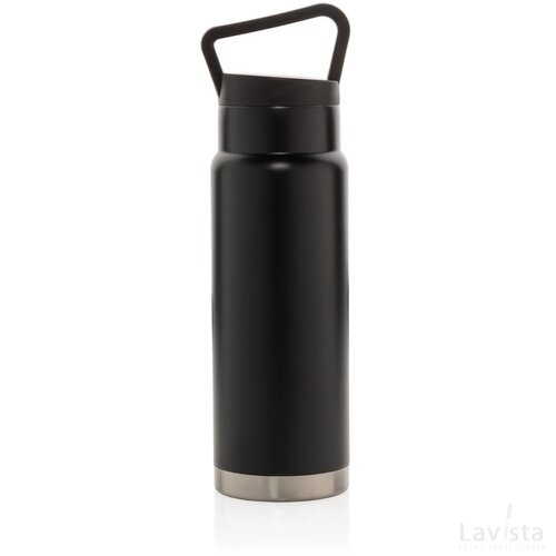 Lekvrije vacuümfles on-the-go met handvat zwart