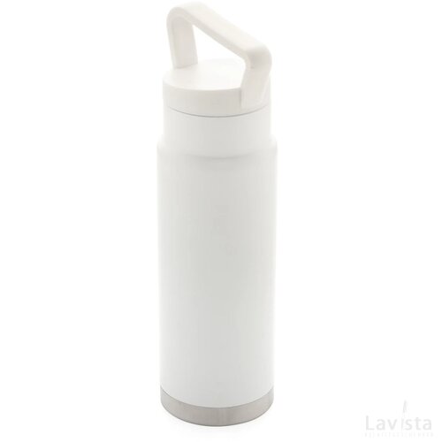 Lekvrije vacuümfles on-the-go met handvat wit