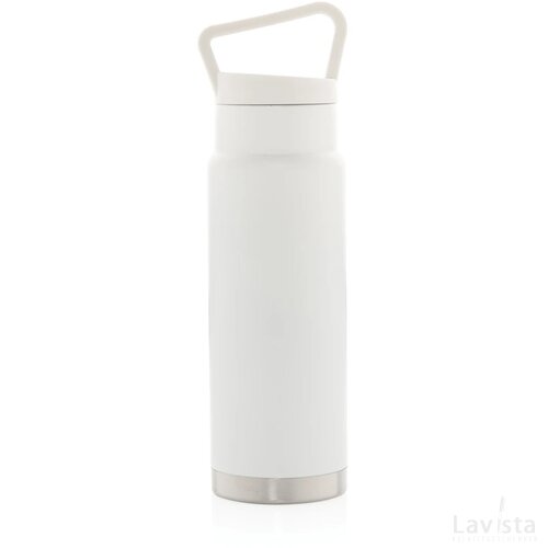 Lekvrije vacuümfles on-the-go met handvat wit