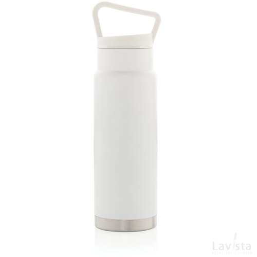 Lekvrije vacuümfles on-the-go met handvat wit