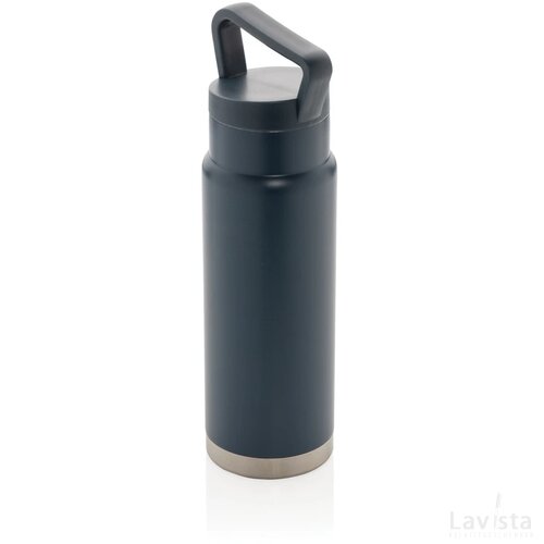 Lekvrije vacuümfles on-the-go met handvat blauw