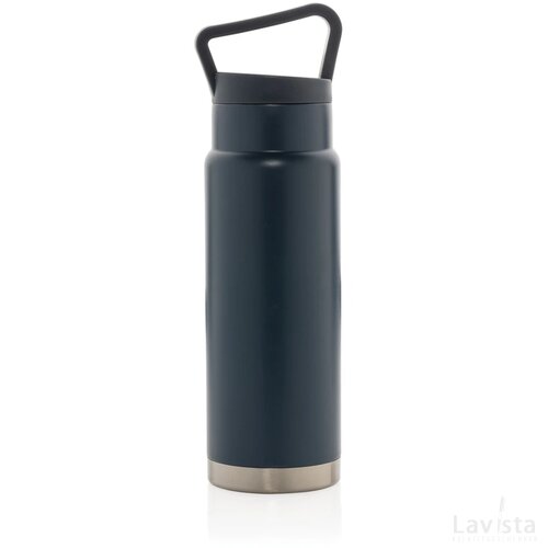 Lekvrije vacuümfles on-the-go met handvat blauw