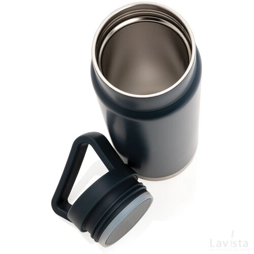 Lekvrije vacuümfles on-the-go met handvat blauw