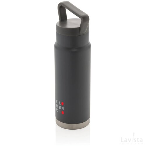 Lekvrije vacuümfles on-the-go met handvat grijs