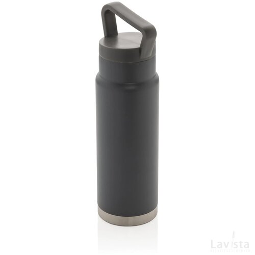 Lekvrije vacuümfles on-the-go met handvat grijs