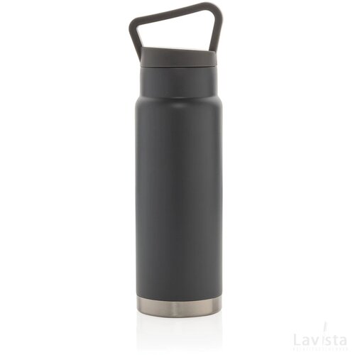 Lekvrije vacuümfles on-the-go met handvat grijs