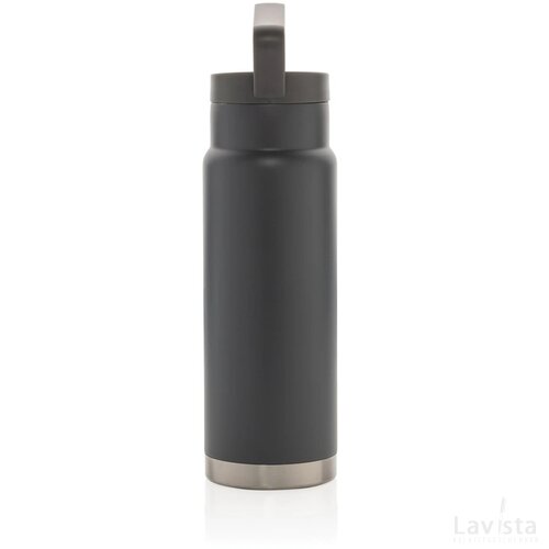 Lekvrije vacuümfles on-the-go met handvat grijs