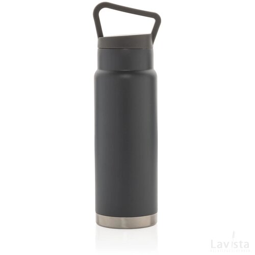 Lekvrije vacuümfles on-the-go met handvat grijs